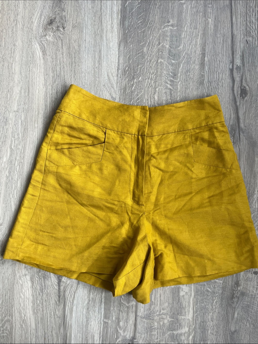 High-Waist Mustard Yellow Summer Shorts